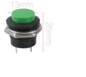 Componente electronice - PUSH BUTON ON/OFF 2A250VAC 16MM VERDE SCURT 5660 